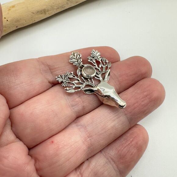 Sterling Silver Spirit Deer Rose Quartz Pendant - Picture 3 of 6